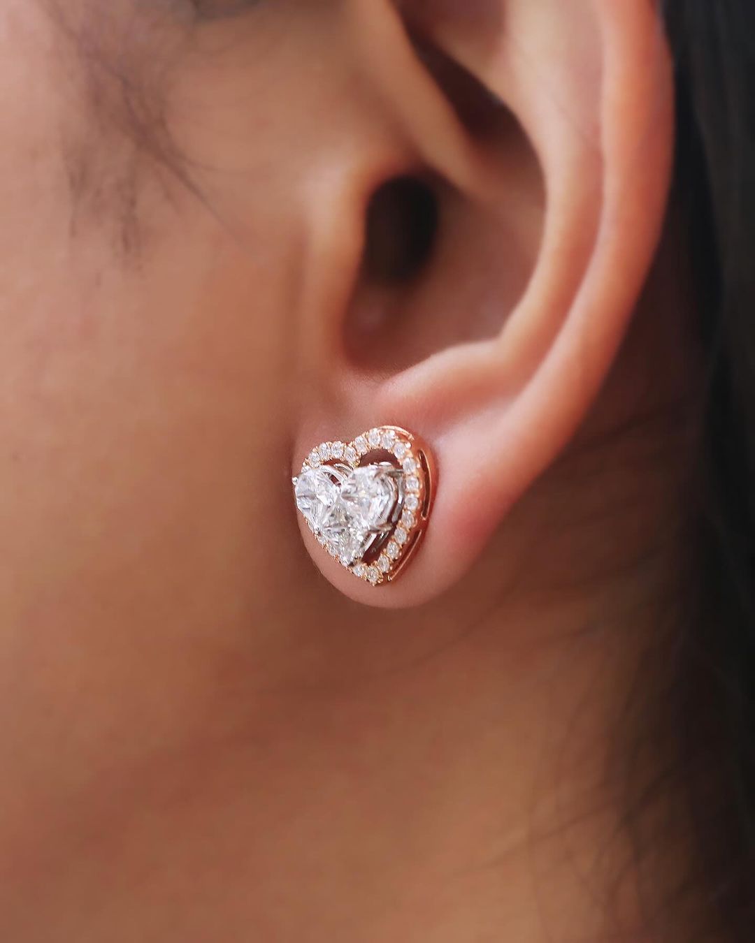 White Heart Cut Cubic Zirconia Halo Stud Earring For Girl | Bridesmaid Wedding Gift Stud Earring | Everyday Elegance Stud Earring