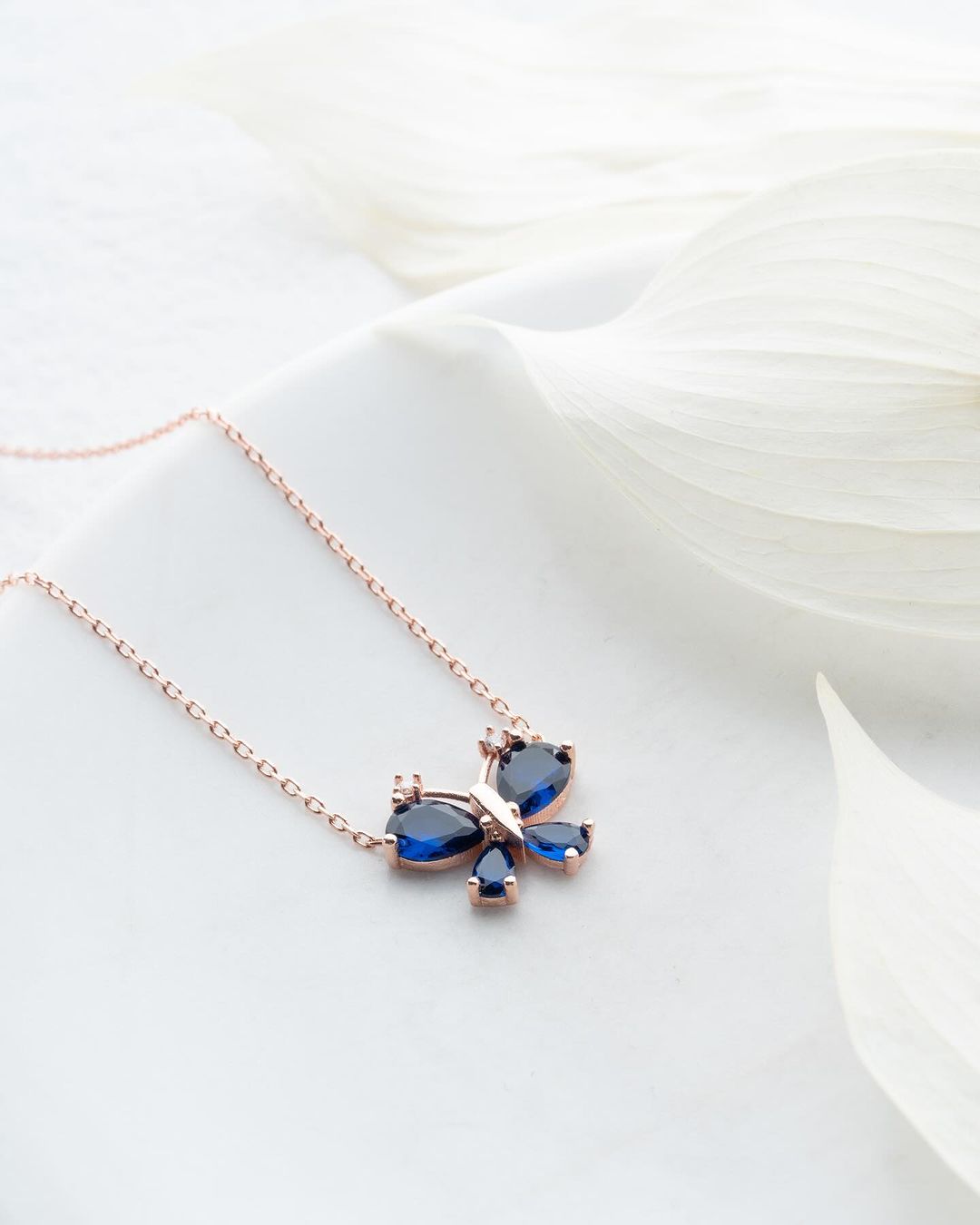 Butterfly Shape 3.20Ct Blue Pear Cut Prong Pendant | Anniversary Gift Pendant | Designer Pendant For Women