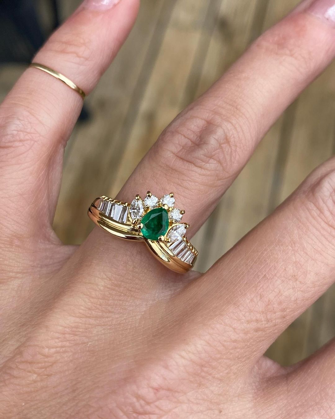 2.5Ct Green Pear Cut Solitaire Ring | Engagement Ring For Her | Proposal Ring | Customize Ring