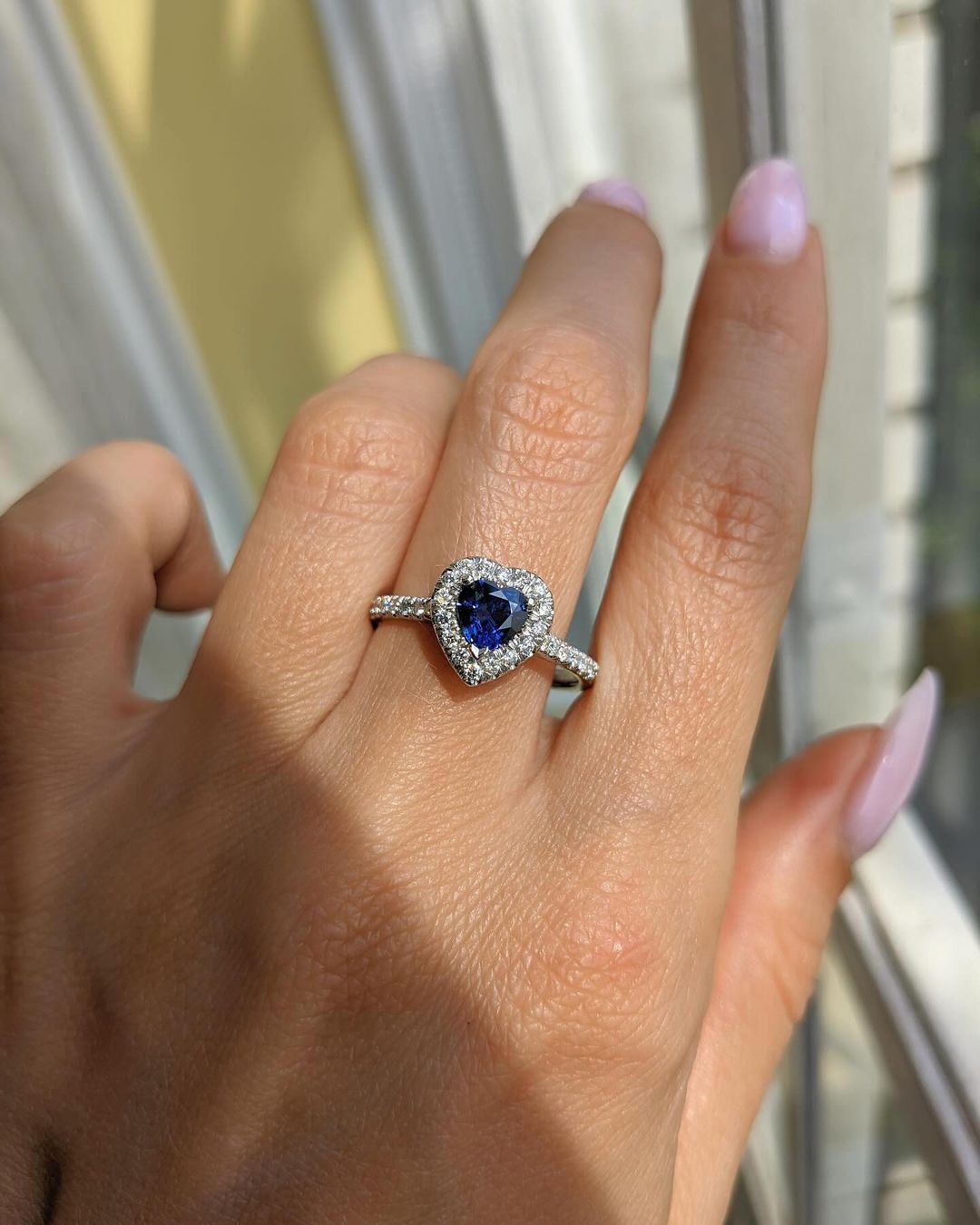 2.2Ct Blue Heart Cut Halo Ring | Engagement Proposal Ring | Lovable Ring | Gift For Her