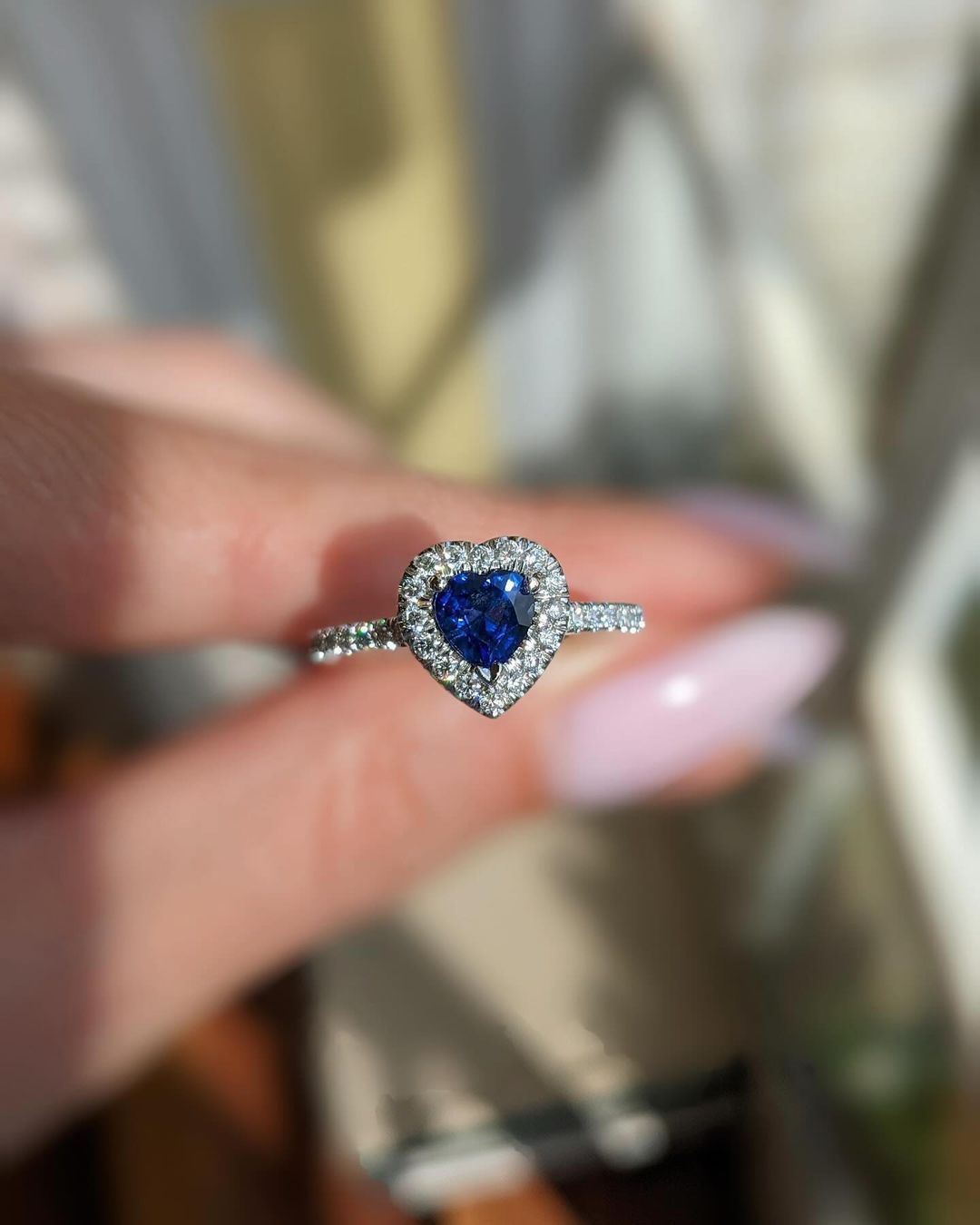 2.2Ct Blue Heart Cut Halo Ring | Engagement Proposal Ring | Lovable Ring | Gift For Her