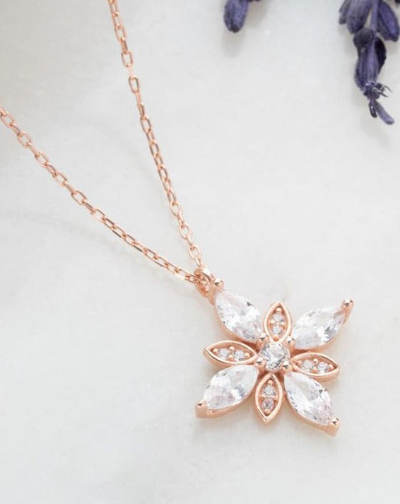 Flower Shape 2.20Ct White Round Cut Prong Pendant | Surprise Gift Pendant | Minimalist Pendant For Her | Stylish Pendant For Women