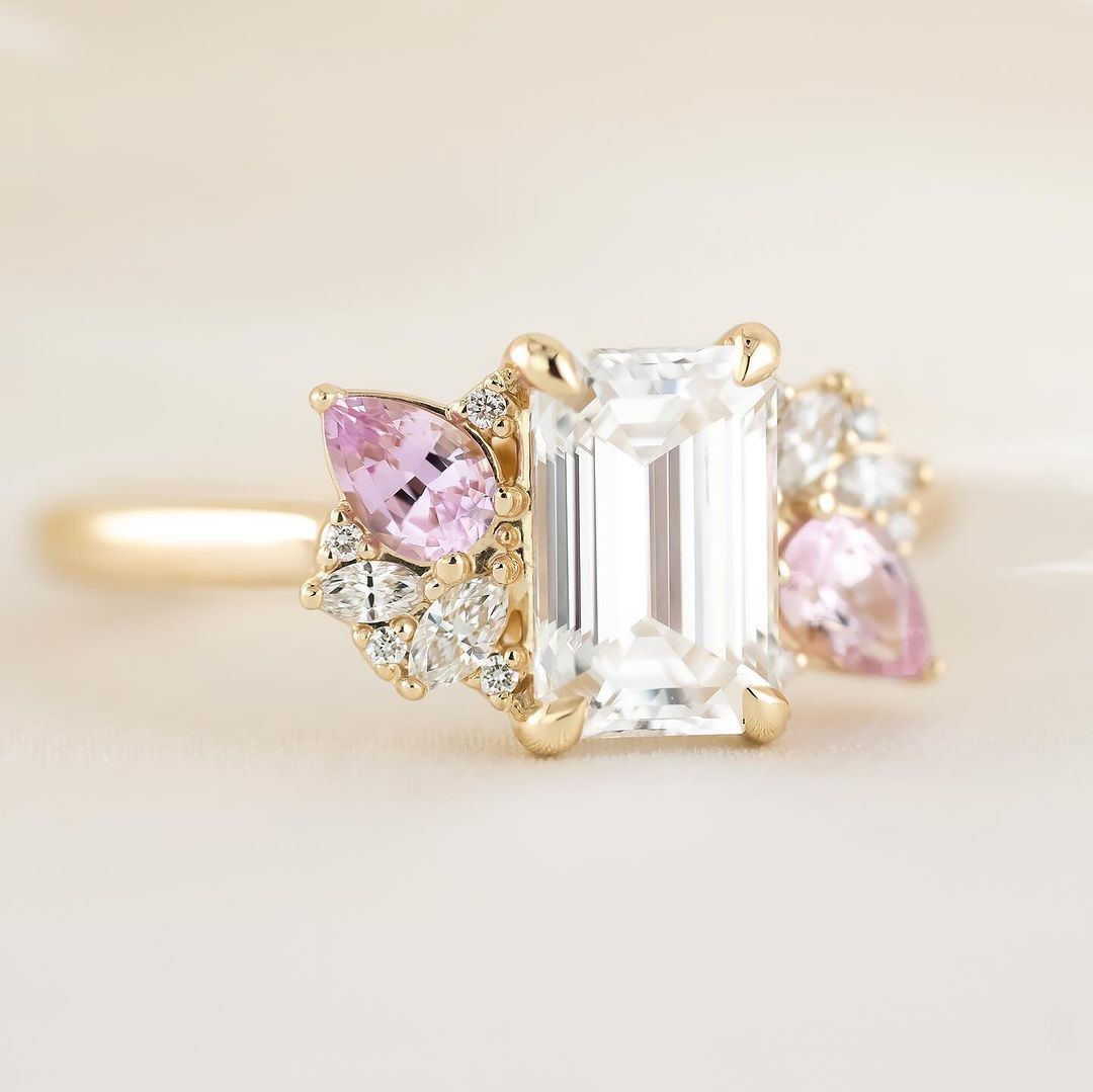 2.8Ct White Emerald Cut Solitaire Ring | Wedding Bridal Ring | Customize Ring | Elegant Ring