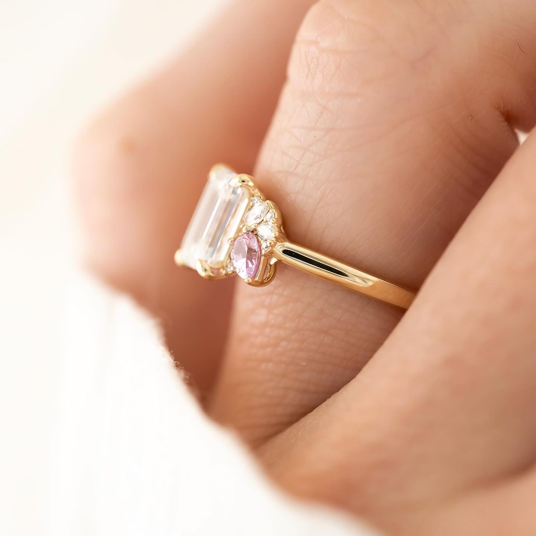2.8Ct White Emerald Cut Solitaire Ring | Wedding Bridal Ring | Customize Ring | Elegant Ring