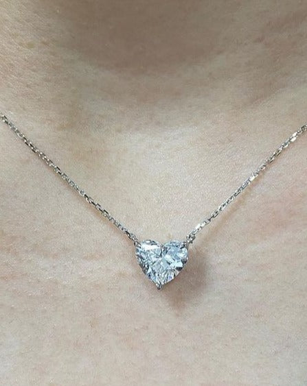 2.55Ct White Heart Cut Solitaire Pendant | Proposal Gift Pendant | Lovable Pendant For Her | Birthstone Pendant