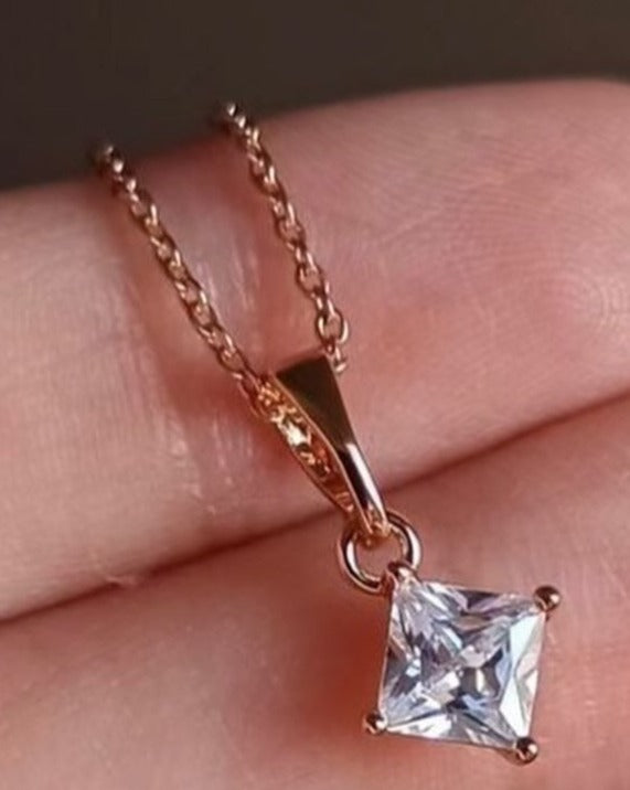 2.50Ct White Princess Cut Solitaire Pendant | Daily Wear Pendant | Classic Pendant For Women | Proposal Pendant