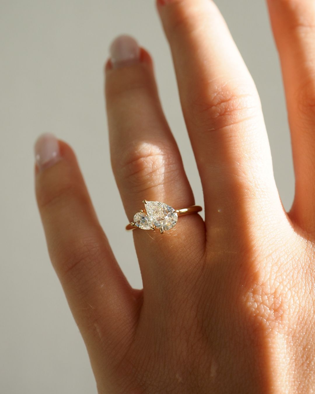 2.88Ct White Pear Cut Two Stone Ring | Toi Et Moi Ring | Surprise Gift Ring For Wife | Engagement Ring