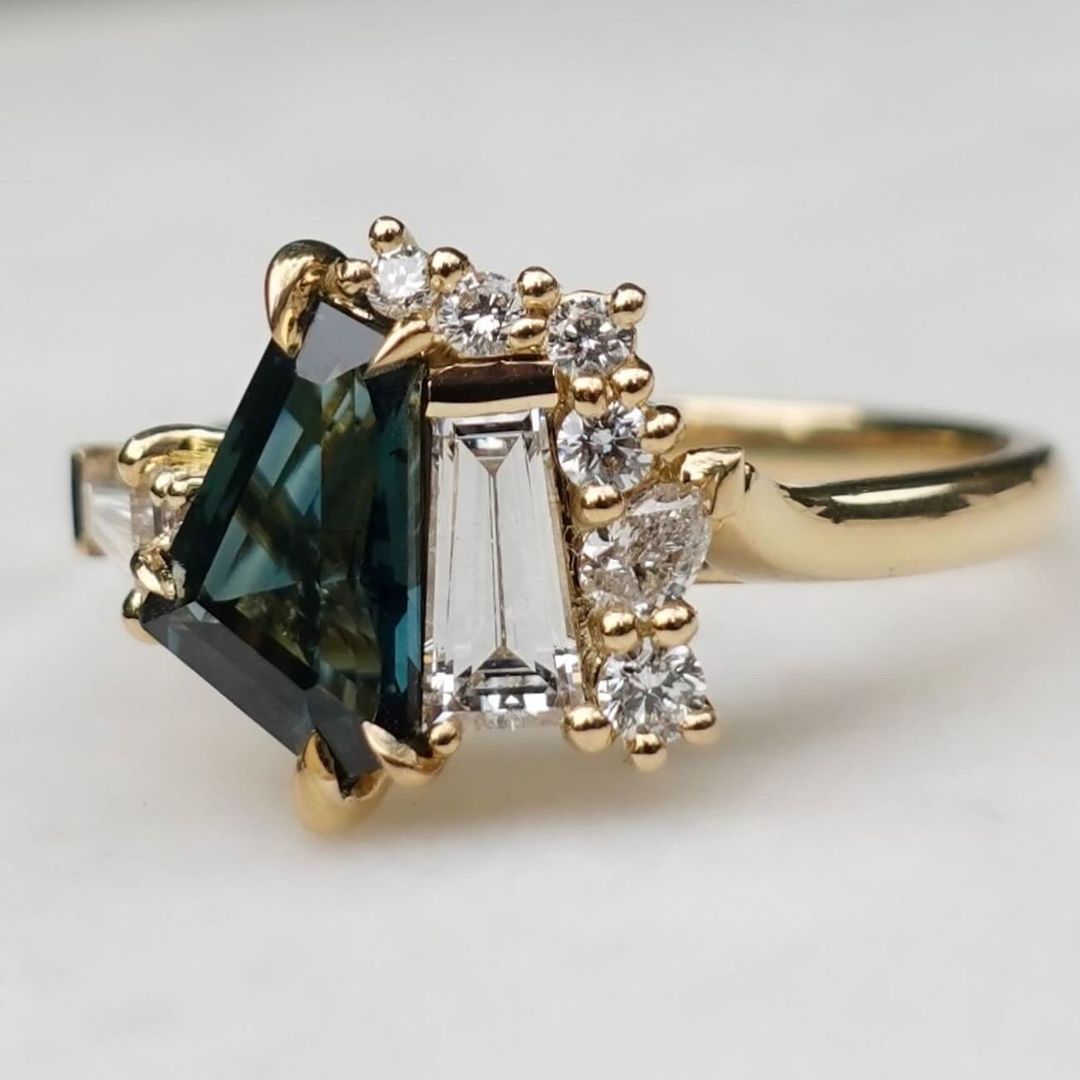 2.8CT Green And White Tapered Baguette Cut Two Stone Ring | Birthstone Bridal Ring | Toi Et Moi Ring | Personalized Gift