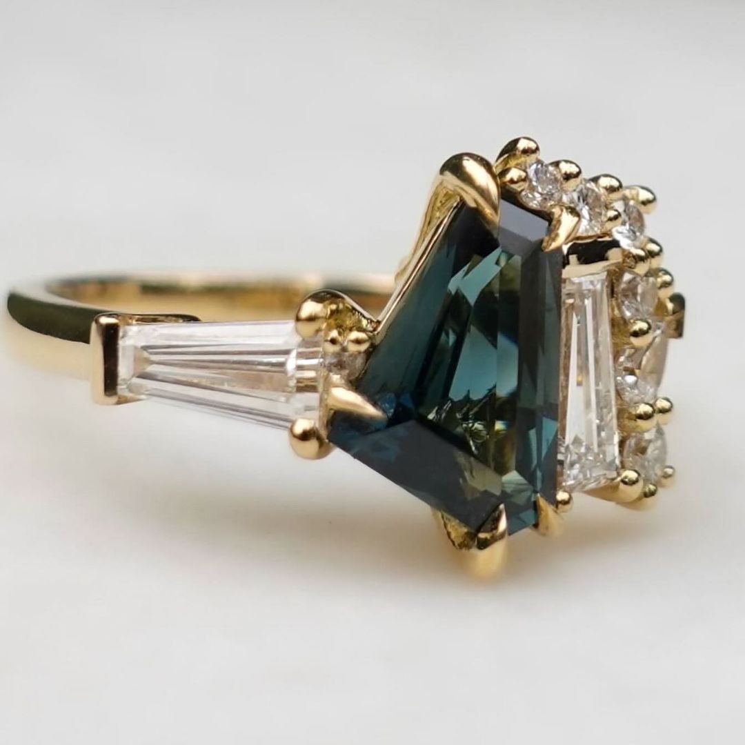 2.8CT Green And White Tapered Baguette Cut Two Stone Ring | Birthstone Bridal Ring | Toi Et Moi Ring | Personalized Gift
