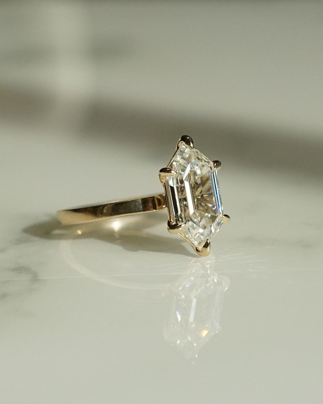 2.8Ct White Hexagon Cut Solitaire Ring | Wedding Ring For Bridal | Statement Ring | Glamorous Rind For Her
