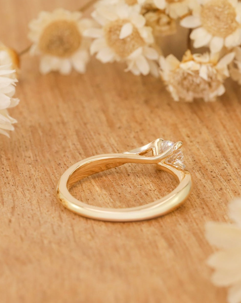 2.2Ct White Round Cut Tension Ring | Proposal Ring For Girlfriend | Delicate Solo Diamond Ring | Gift For Women