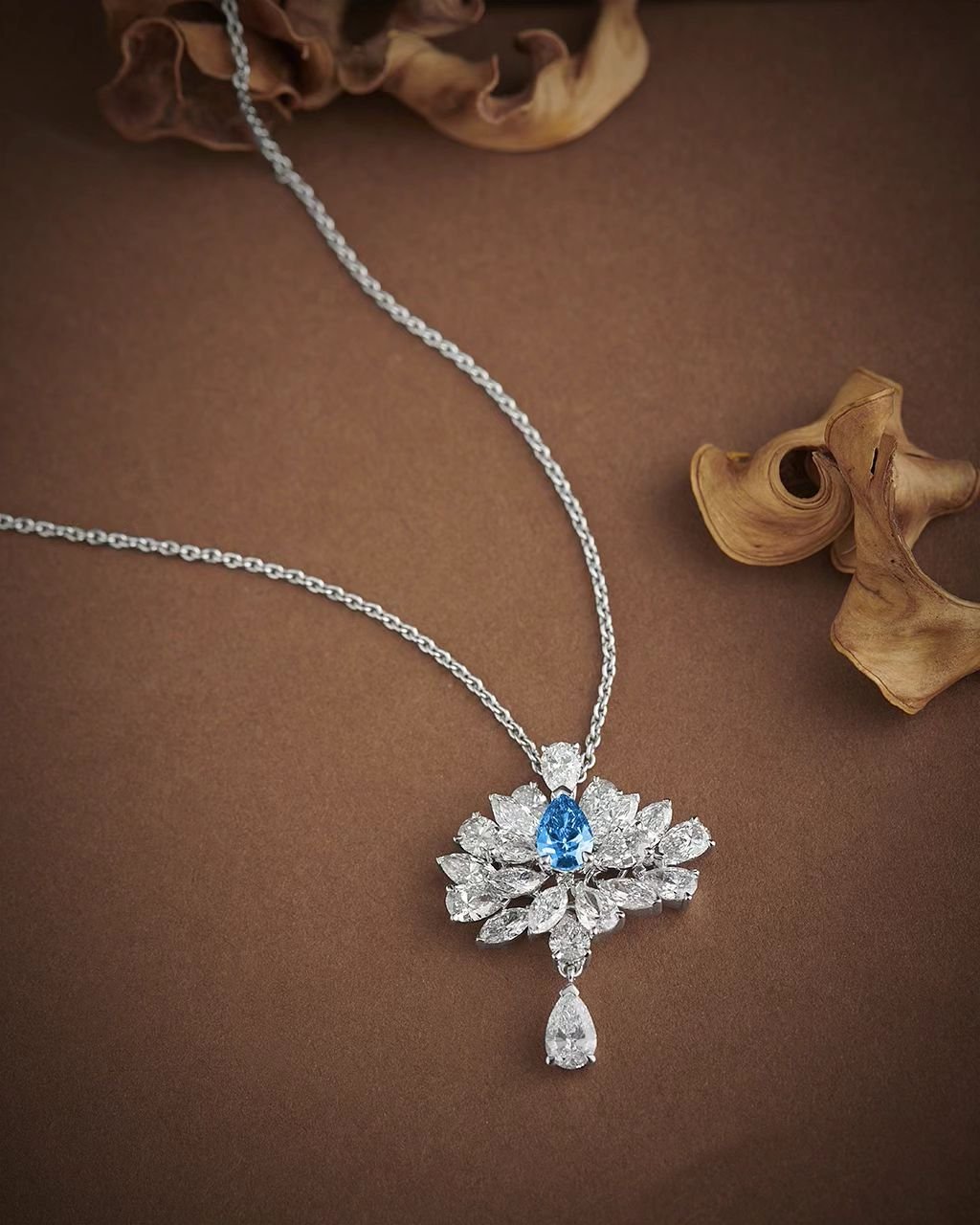 2.70Ct Aquamarine Color Pear Cut Cluster Pendant | Party Wear Pendant For Women | Luxury Jewelry | Stunning Pendant | High Quality Pendant