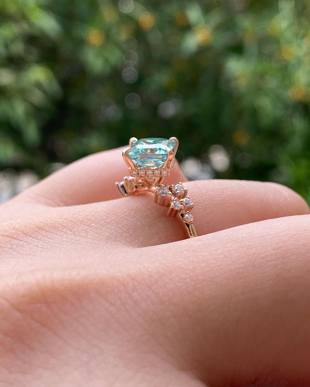 2.77Ct Green Princess Cut Moissanite Solitaire Ring | Wedding Ring For Bridal | Jewelry Collection For Women