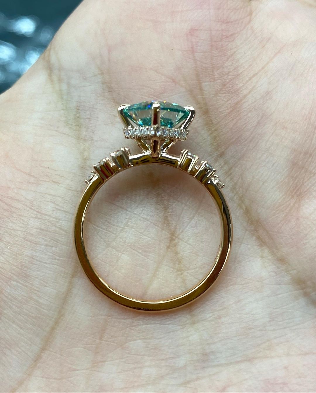 2.77Ct Green Princess Cut Moissanite Solitaire Ring | Wedding Ring For Bridal | Jewelry Collection For Women