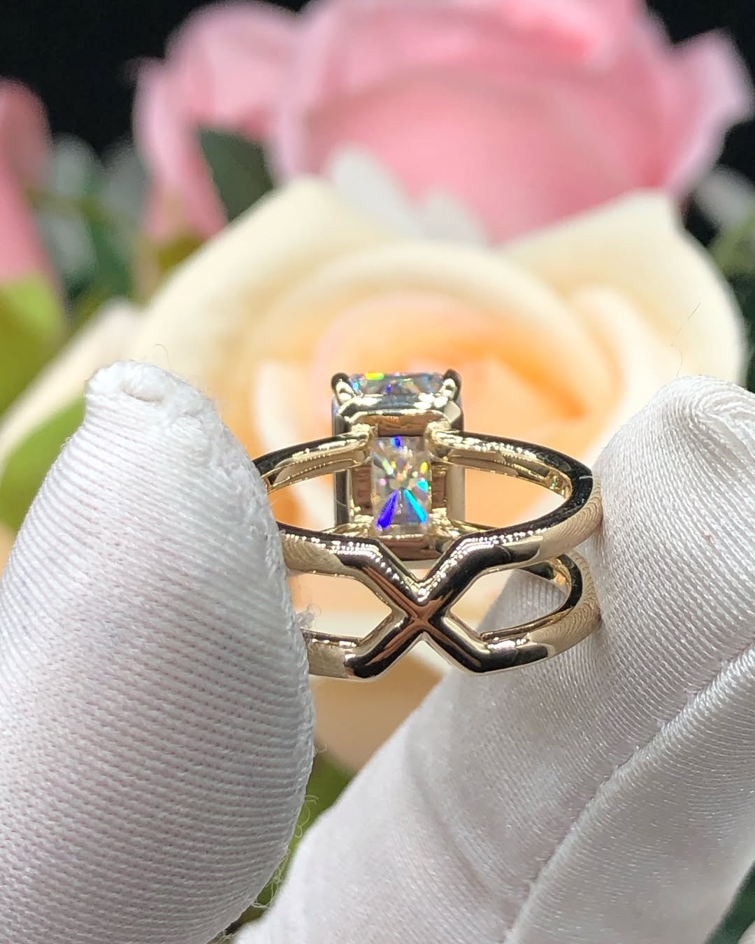 3.20Ct White Radiant Cut Solitaire Ring | Party Wear Ring | Birthstone Ring For Women | Jewelry Collection