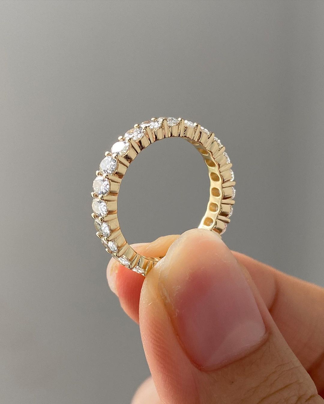 2.2Ct White Oval Cut Full Eternity Band Ring | Promise Band Ring For Girlfriend | Thanks Giving Gift | Forever One Band Ring