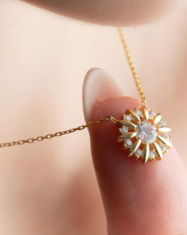 Sun Shape 2.60Ct White Round Cut prong Pendant | Special Occasion Pendant For Her | Glamorous Pendant For Women | Bridal Jewelry