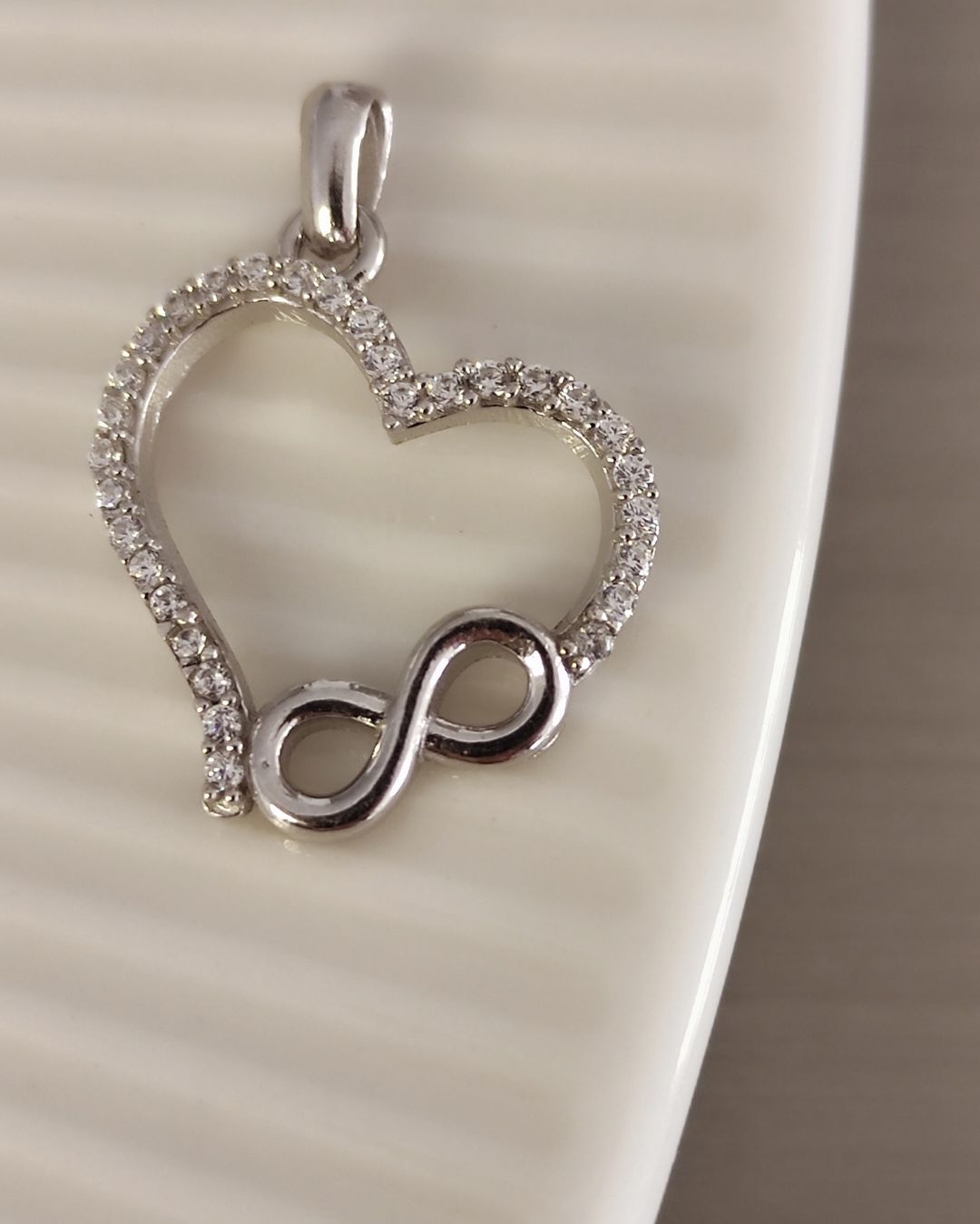 Infinity Heart Shape 1.80Ct White Round Cut Pave Pendant | Anniversary Gift Pendant For Wife | Gorgeous Pendant | Minimalist Pendant For Her | Everyday Wear Pendant