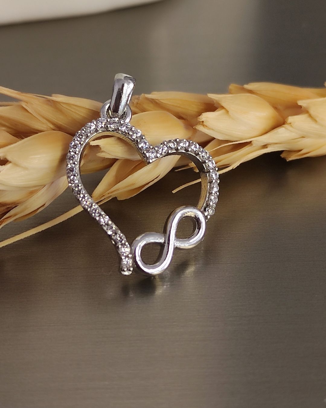 Infinity Heart Shape 1.80Ct White Round Cut Pave Pendant | Anniversary Gift Pendant For Wife | Gorgeous Pendant | Minimalist Pendant For Her | Everyday Wear Pendant