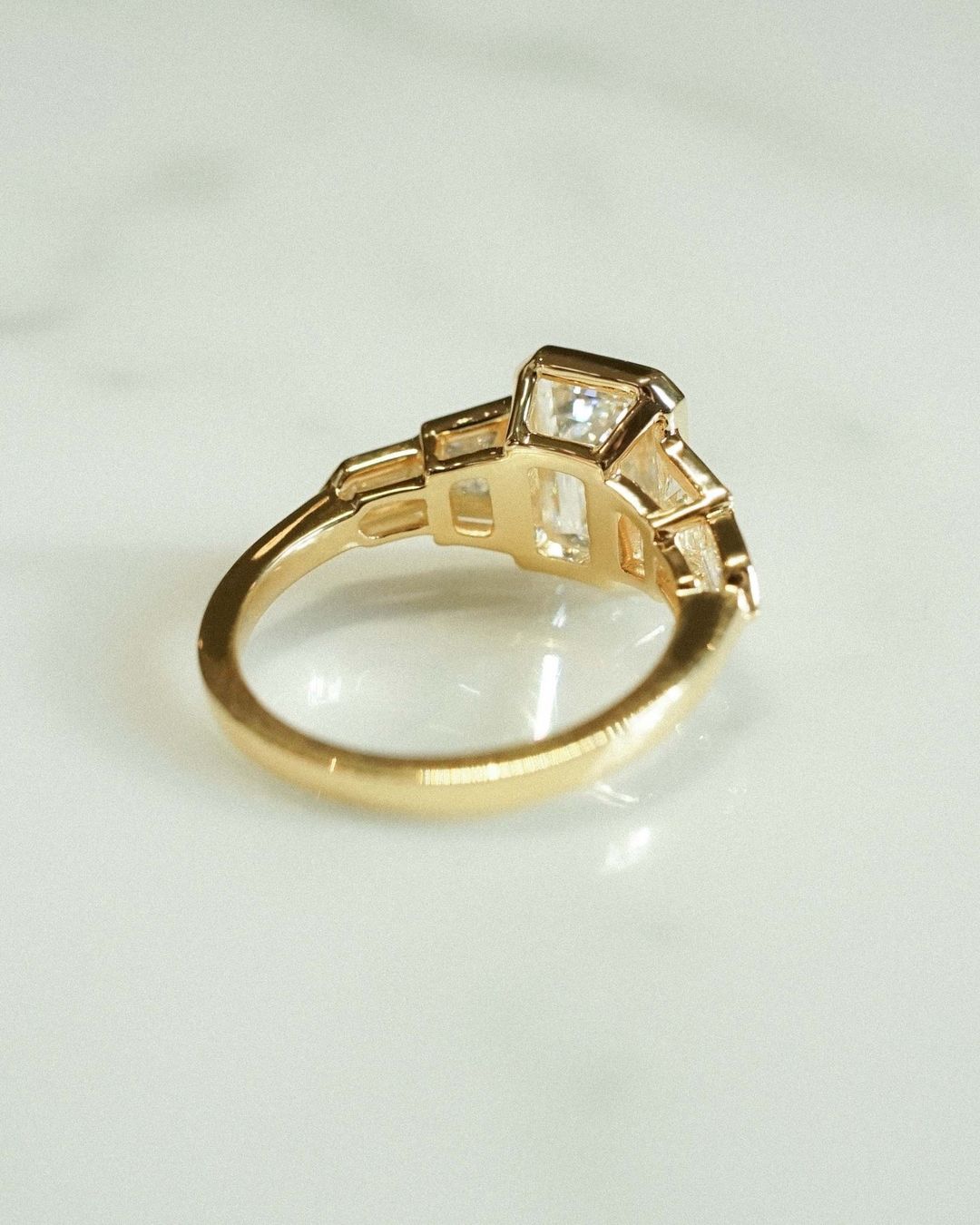 3.2Ct White Emerald Cut Bezel Ring | Vintage Ring | Wedding Ring For Bridal | Fashion Jewelry