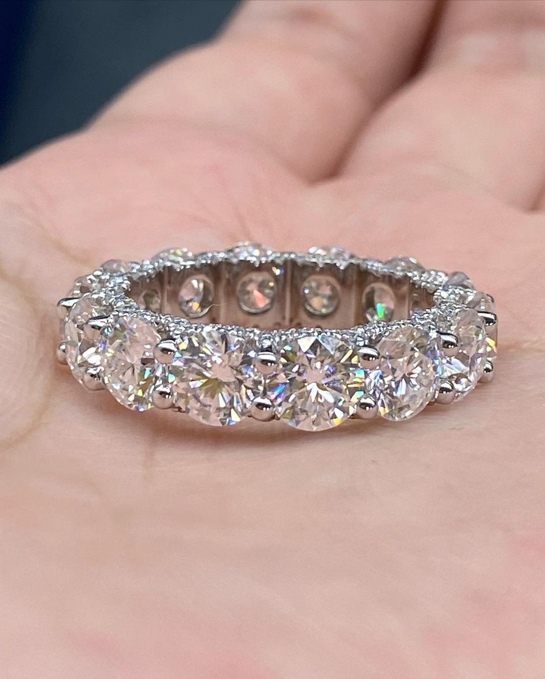 2.4Ct White Round Cut Full Eternity Band Ring | Anniversary Gift Band Ring For Wife | Elegant Band Ring | Women Jewelry