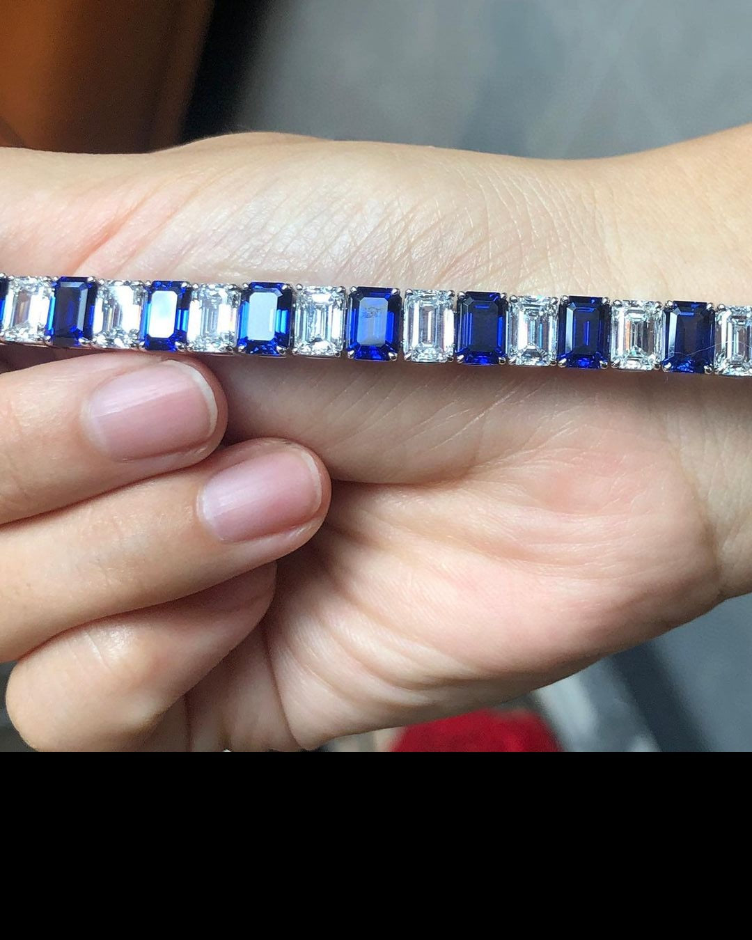 Blue And White Emerald Brilliant Cut Signity Diamond Tennis Bracelet For Women | Birthday Gift Tennis Bracelet | Special Occasion Bracelet