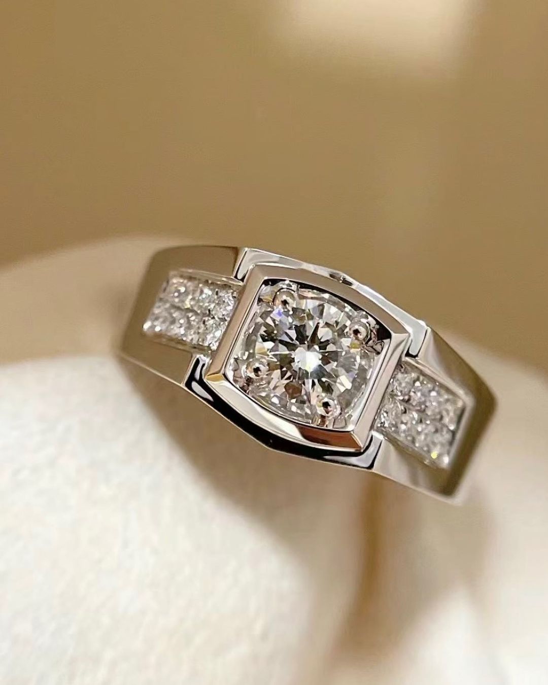 2.6Ct White Round Cut Bezel Set Ring | Engagement Promise Ring For Men | Jewelry Collection | Classic Design Ring
