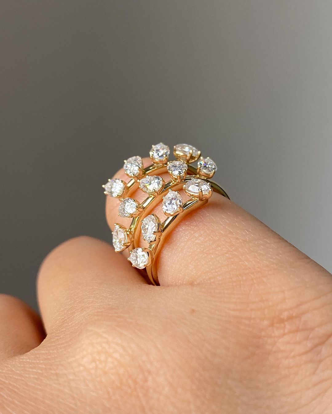 1.5Ct White Pear Cut Prong Set Wrap Ring For Women | Bypass Band Ring |Stylish Band Ring | Fashion Jewelry Piece