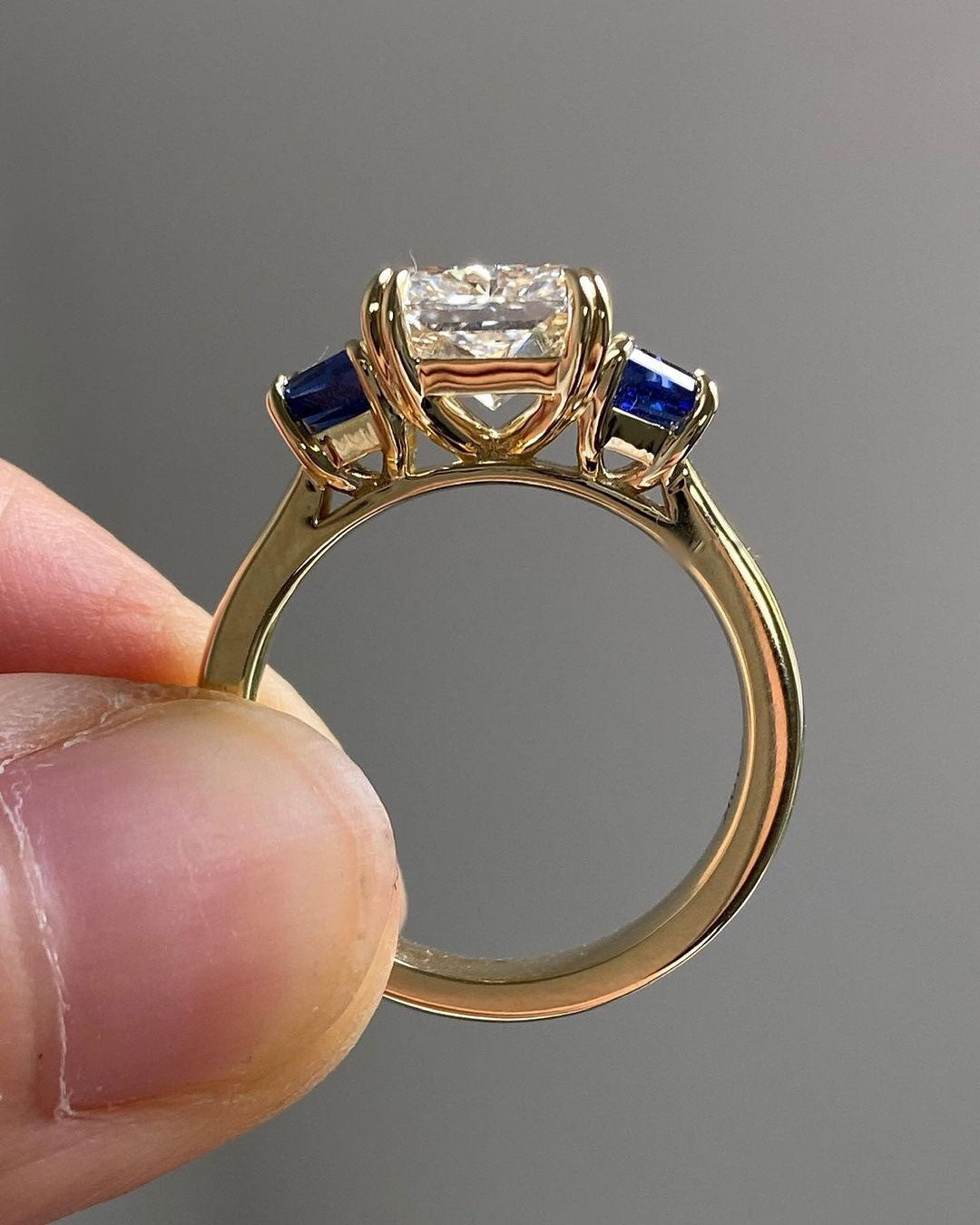 3.2Ct White Radiant Cut Three Stone Ring For Her | Birthday Gift Ring For Mother | Trilogy Diamond Ring | Statement Ring For Women