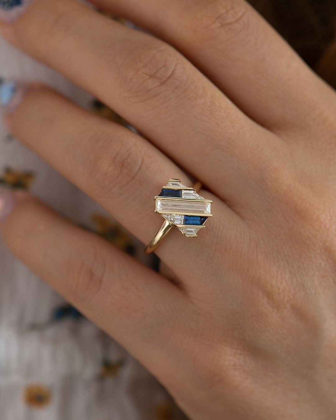 2.4Ct White Baguette Cut Half Bezel Set Ring | Bridesmaid Gift Ring | Anniversary Gift Ring For Wife | Elegance Design Ring