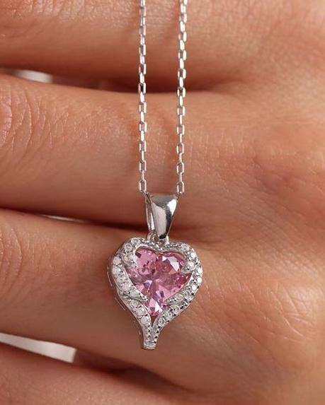 2.70Ct Light Pink Heart Cut Prong Pendant | Anniversary Gift Pendant For Her | Birthstone Pendant For Women | Luxury Jewelry