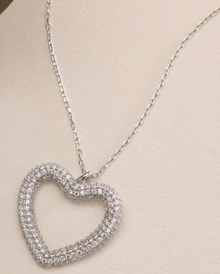 Heart Shape 3.30Ct White Round Cut Cluster Pendant | Anniversary Gift Pendant For Pendant | Surprise Gift Pendant For Women | Sentimental Gift Pendant
