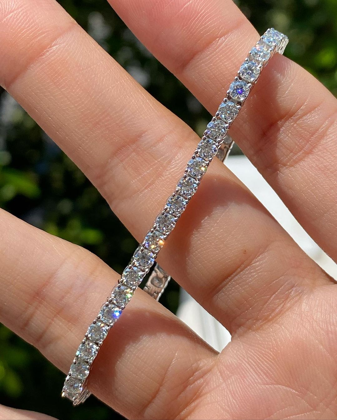 White Round Brilliant Cut Signity Diamond Prong Set Tennis Bracelet For Women | Engagement Wedding Tennis Bracelet | Baby shower Gift Bracelet
