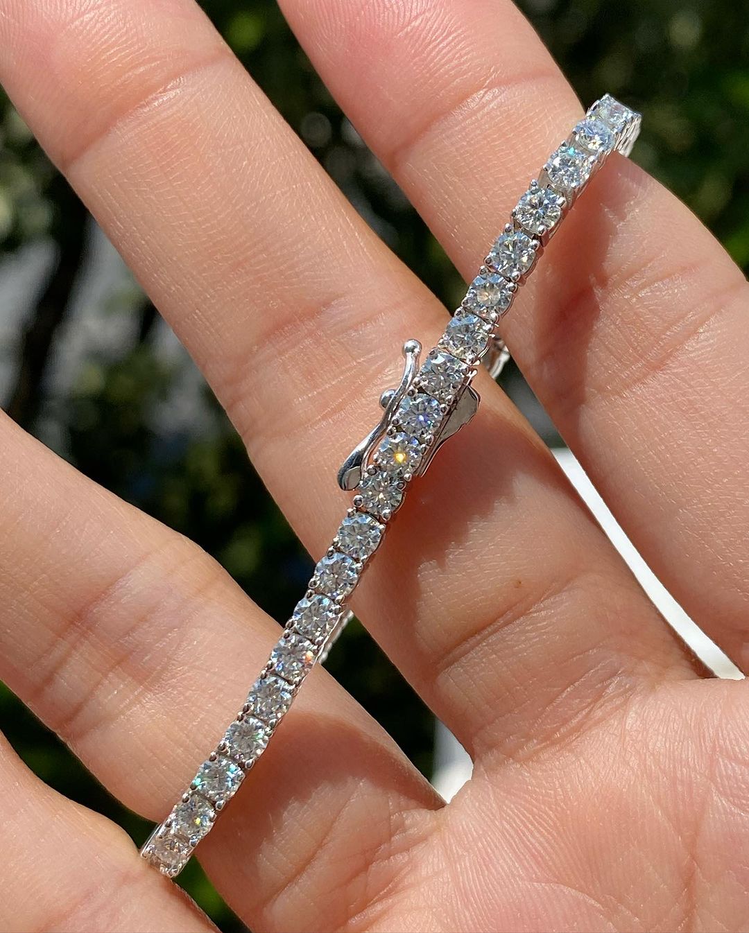 White Round Brilliant Cut Signity Diamond Prong Set Tennis Bracelet For Women | Engagement Wedding Tennis Bracelet | Baby shower Gift Bracelet