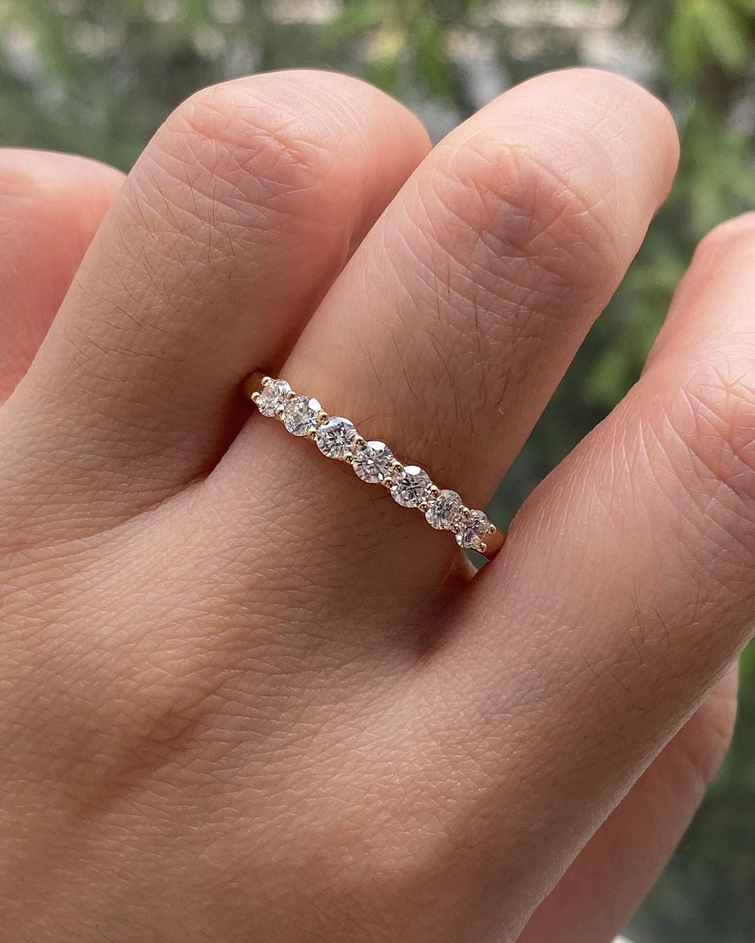 1.8Ct White Round Cut Half Eternity Ring | Promise Ring For Her | Minimalist Ring For Women | Stylish Ring For Girl