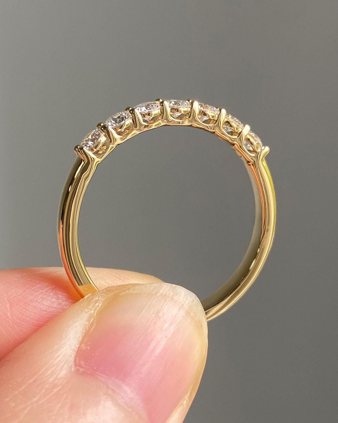 1.8Ct White Round Cut Half Eternity Ring | Promise Ring For Her | Minimalist Ring For Women | Stylish Ring For Girl