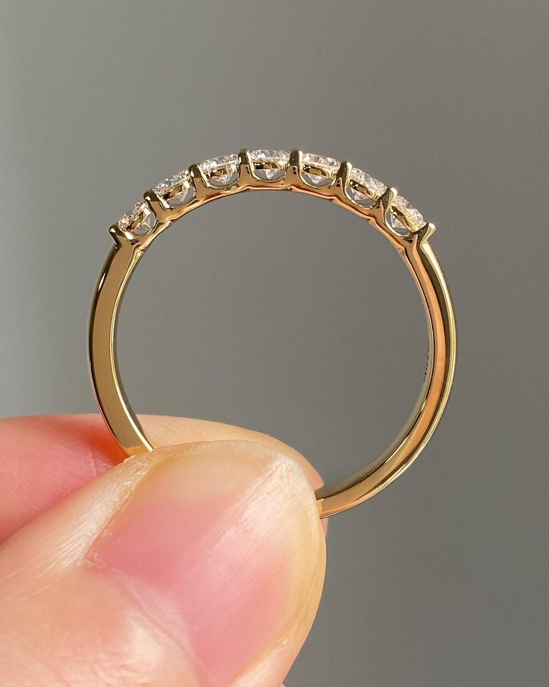 1.8Ct White Round Cut Half Eternity Ring | Promise Ring For Her | Minimalist Ring For Women | Stylish Ring For Girl