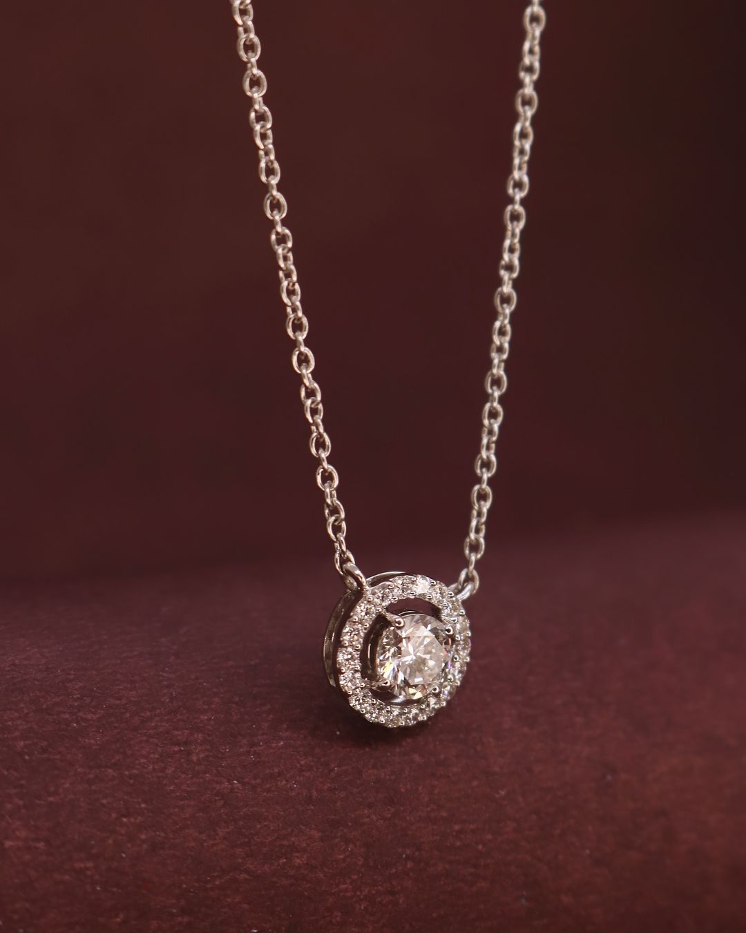 2.85Ct White Round Cut Solitaire With Halo Pendant | Birthstone Pendant | Everyday Wear Pendant | Jewelry Collection