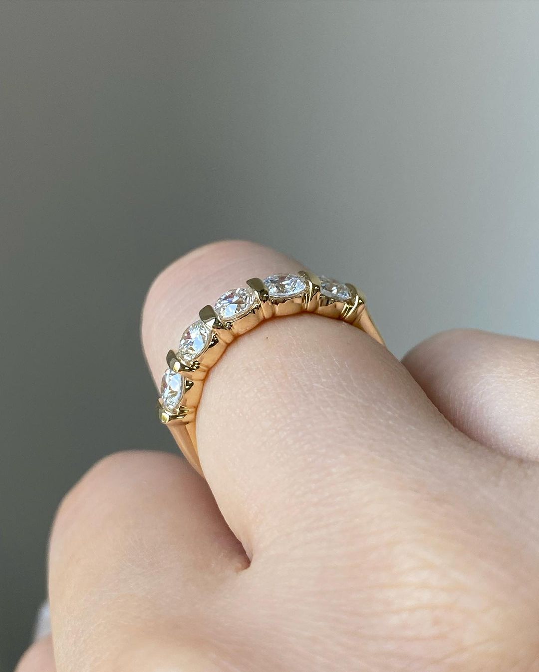 1.8Ct White Round Cut Bar Set Band Ring For Women | Engagement Proposal Band Ring For Her | Minimalist Band Ring | Designer Band Ring