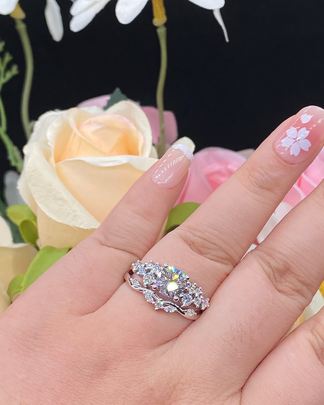 2.88Ct White Round Cut Solitaire Ring Set | Bridal Wedding Gift Ring Set | Designer Jewelry Piece