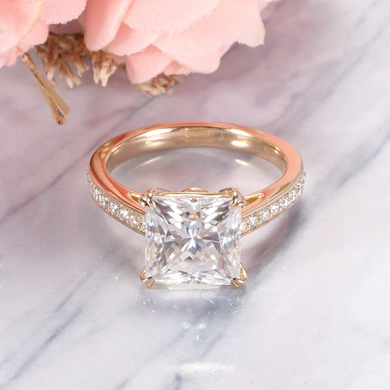 2.95Ct White Princess Cut Solitaire Ring | Engagement Ring | Anniversary Gift Ring | Fashion Jewelry