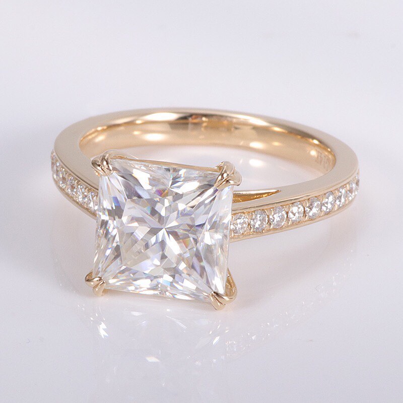 2.95Ct White Princess Cut Solitaire Ring | Engagement Ring | Anniversary Gift Ring | Fashion Jewelry