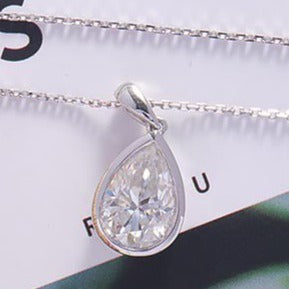 2.88Ct White Pear Cut Bezel Pendant | Daily Wear Pendant | Timeless Design | Handmade Pendant For Mother