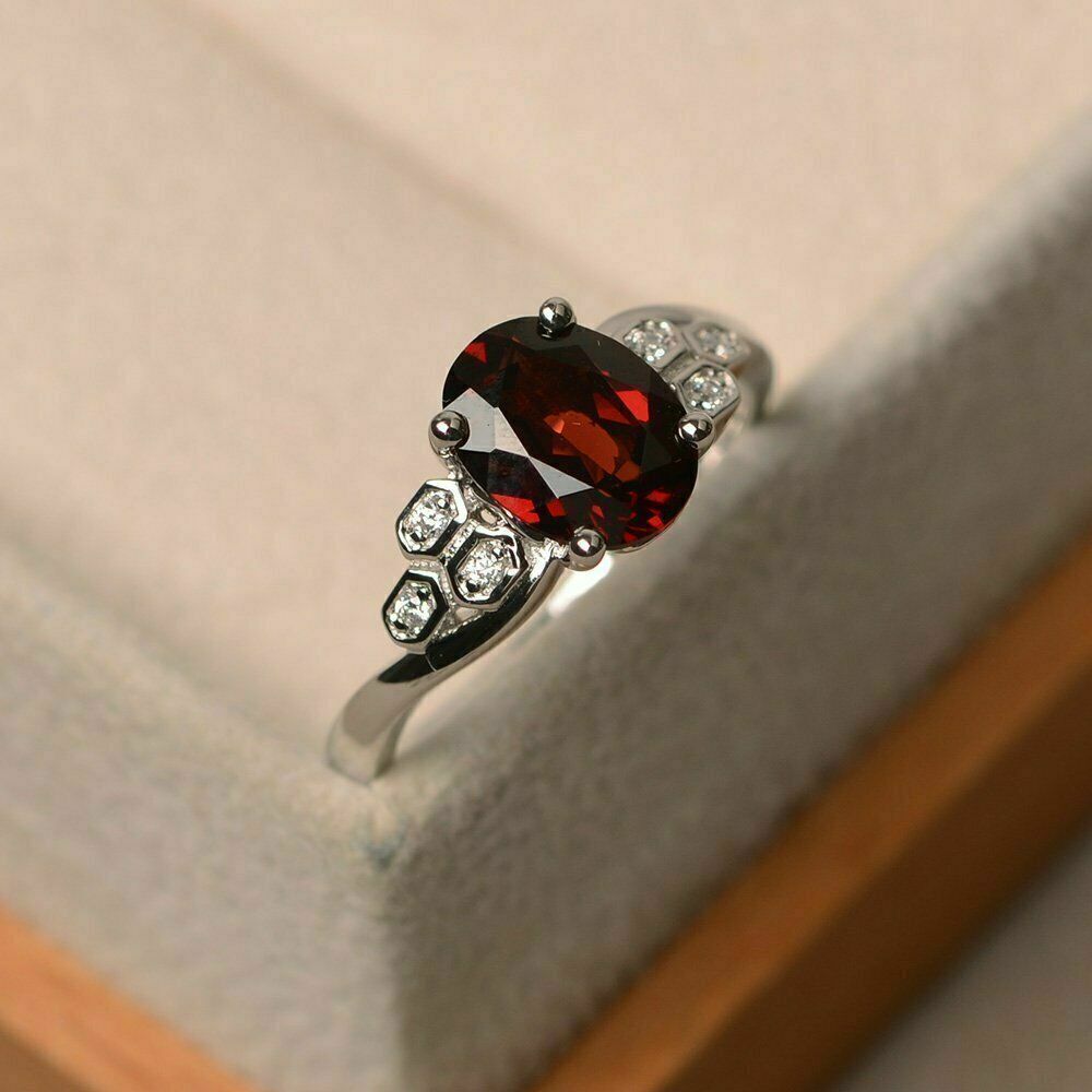 2.88Ct Red Oval Cut Solitaire Ring | Engagement Ring | Surprise Gift Ring | Bridal Jewelry