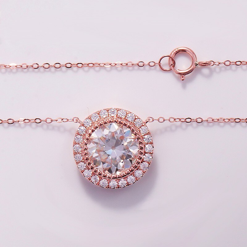 3.10Ct White Round Cut Bezel With Halo Pendant | Birthstone Pendant For Women | Fashion Jewelry | Modern Design Pendant | Awesome Pendant