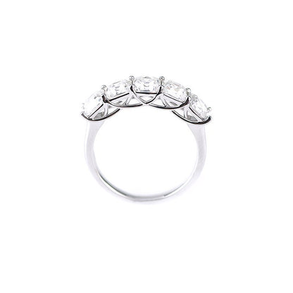 2.2Ct White Asscher Cut Half Eternity Band Ring | Birthday Gift Band Ring For Her | Proposal Ring For Girlfriend | Forever One Band Ring