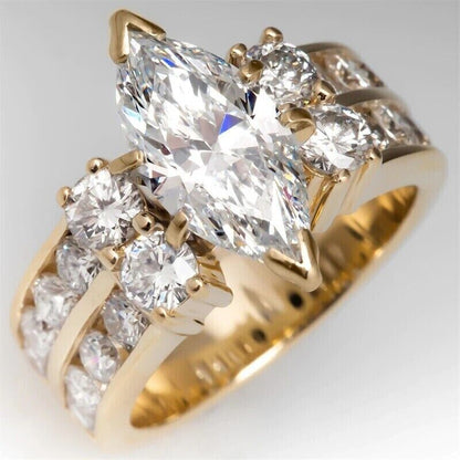 2.77Ct White Marquise Cut Solitaire Ring | Party Wear Ring For Women | Luxury Jewelry