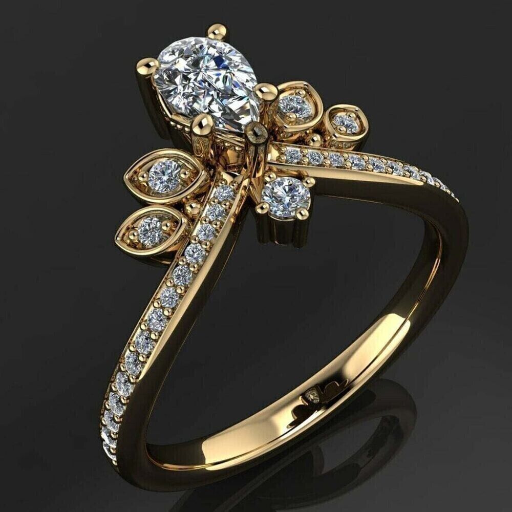 2.77Ct White Pear Cut Solitaire Ring | Wedding Ring For Women | Designer Ring | Bridal Collection