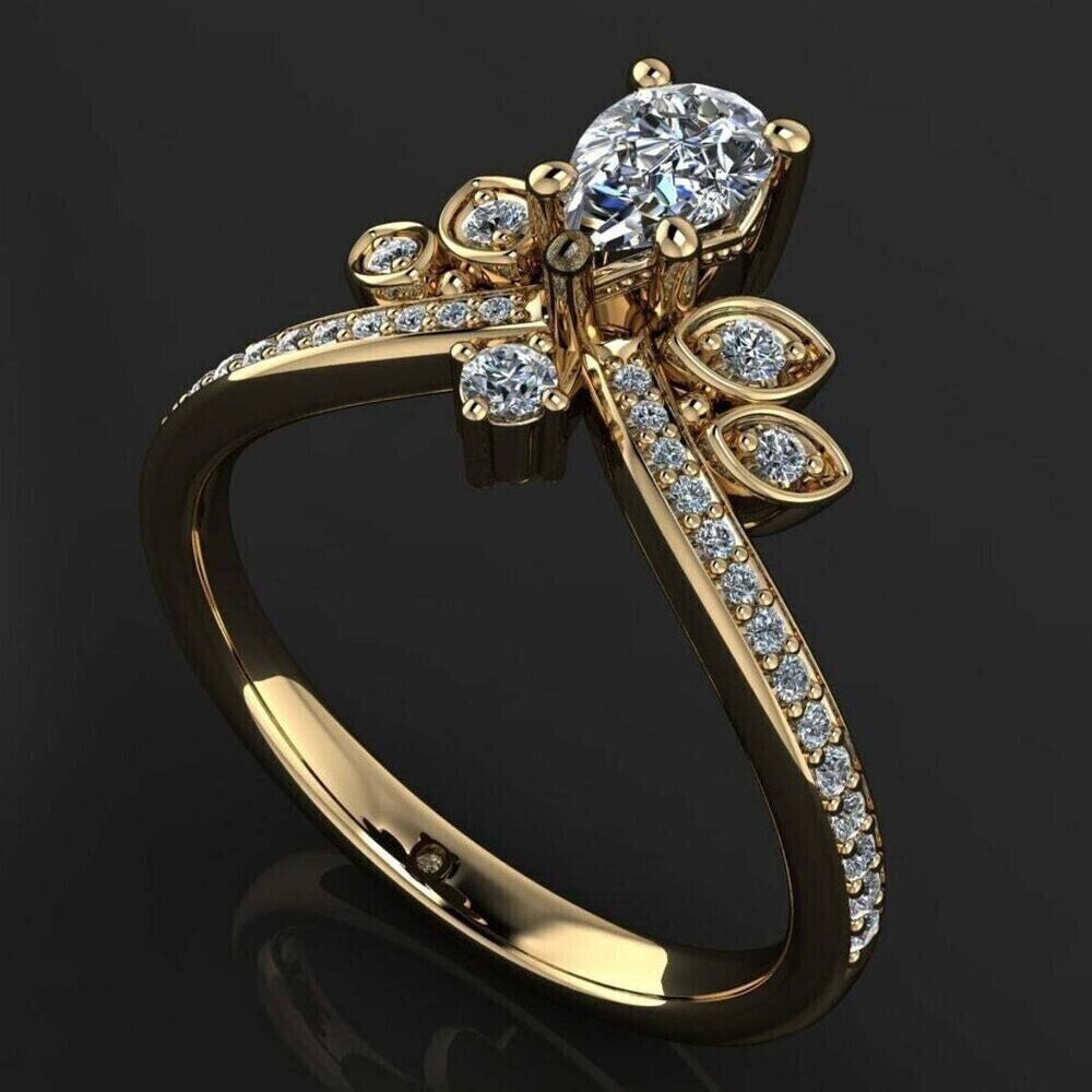 2.77Ct White Pear Cut Solitaire Ring | Wedding Ring For Women | Designer Ring | Bridal Collection