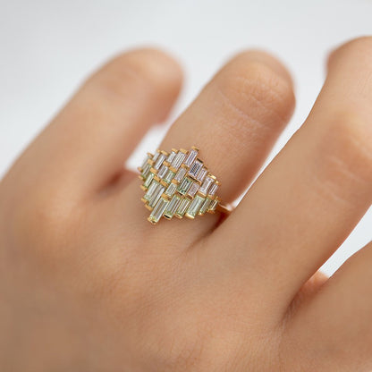 1.5Ct White Baguette Cut Bar Set Ring | Party Wear Ring For Women | Glamorous Ring | Awesome Ring